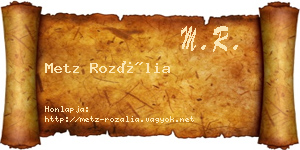 Metz Rozália névjegykártya