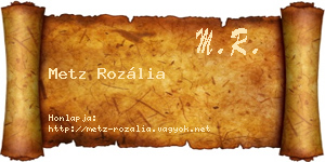 Metz Rozália névjegykártya